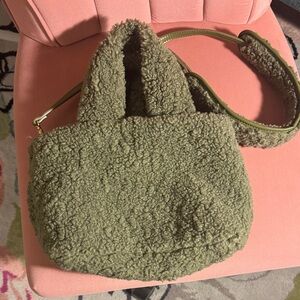 Green Teddy Crossbody & Top Handle Bag